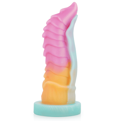 EPIC Kelpie Dildo in vibrant colors, inspired by mythological water spirit horse form; silicone material with textured design.